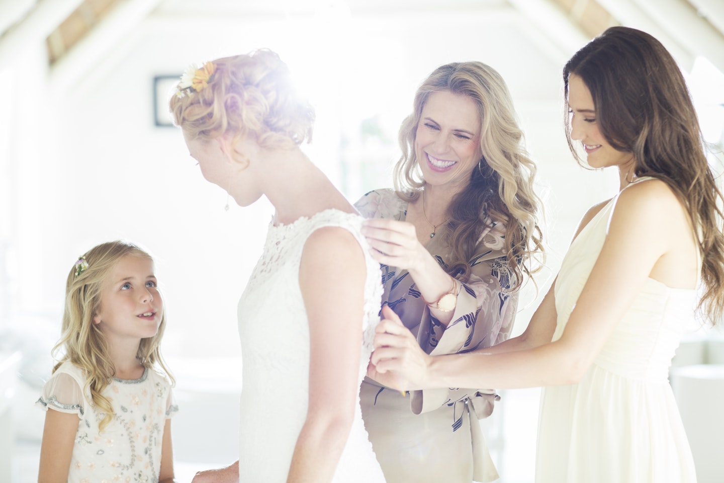 Bride and bridesmaids