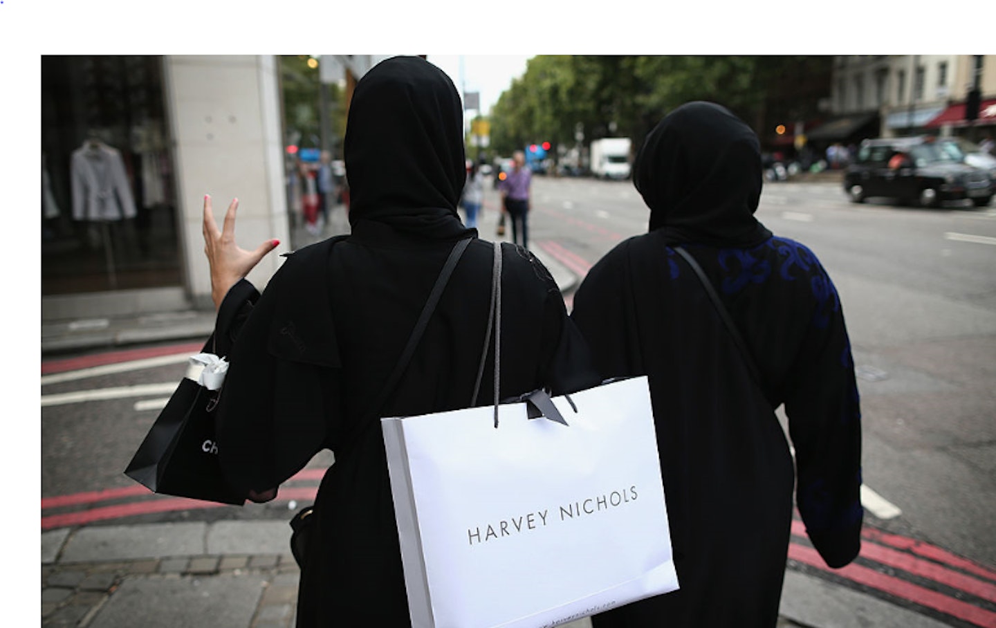 Muslim women shopping in Knightsbridge