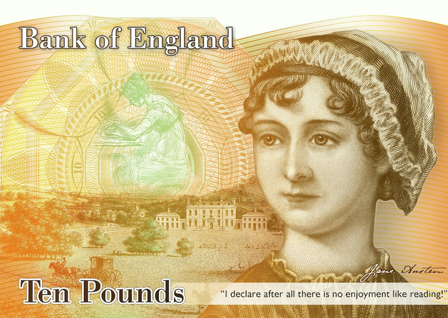 Jane Austen appears as an 'airbrushed' portrait in the new £10 note