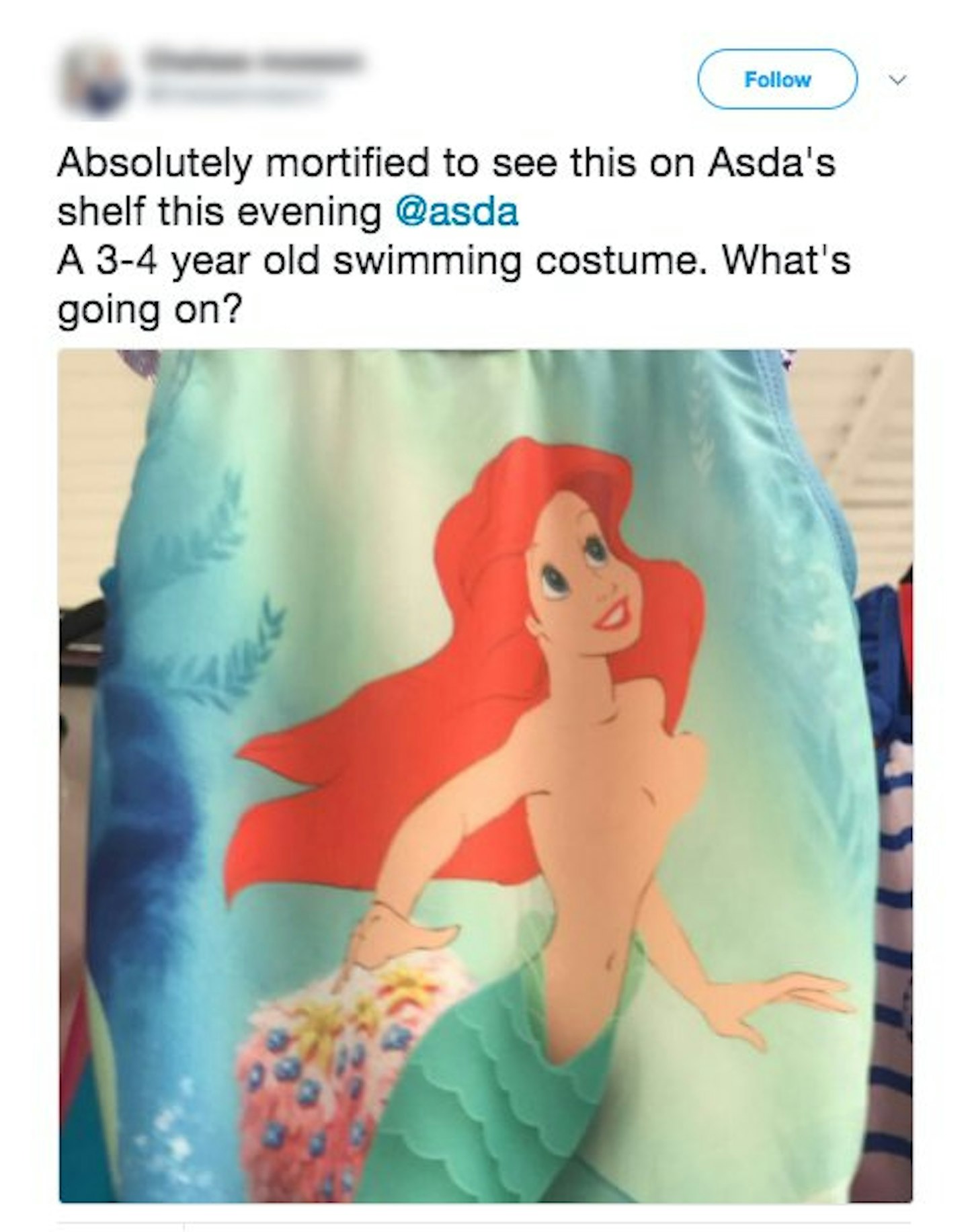 Asda topless Little Mermaid swimming costume