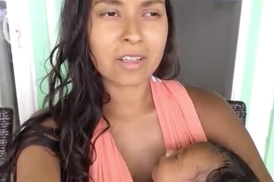 Tasha Maile defends breastfeeding her son..