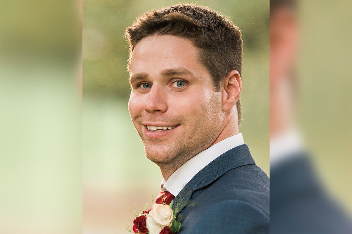Groom Clayton Cook dived into a lake to save a drowning boy on his wedding day