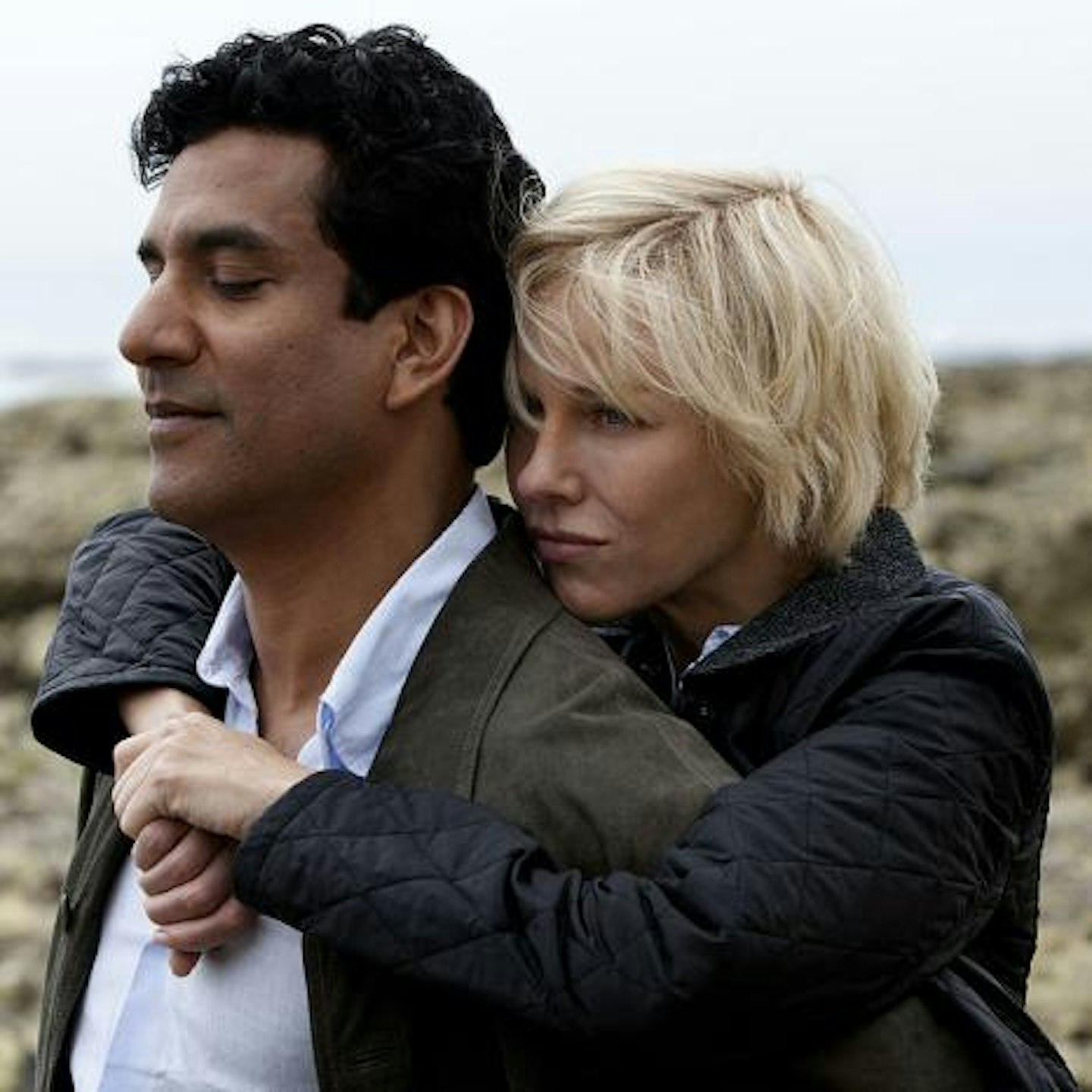 Naomi Watts as Princess Diana and Naveen Andrews as Dr. Hasnat Khan in the film
