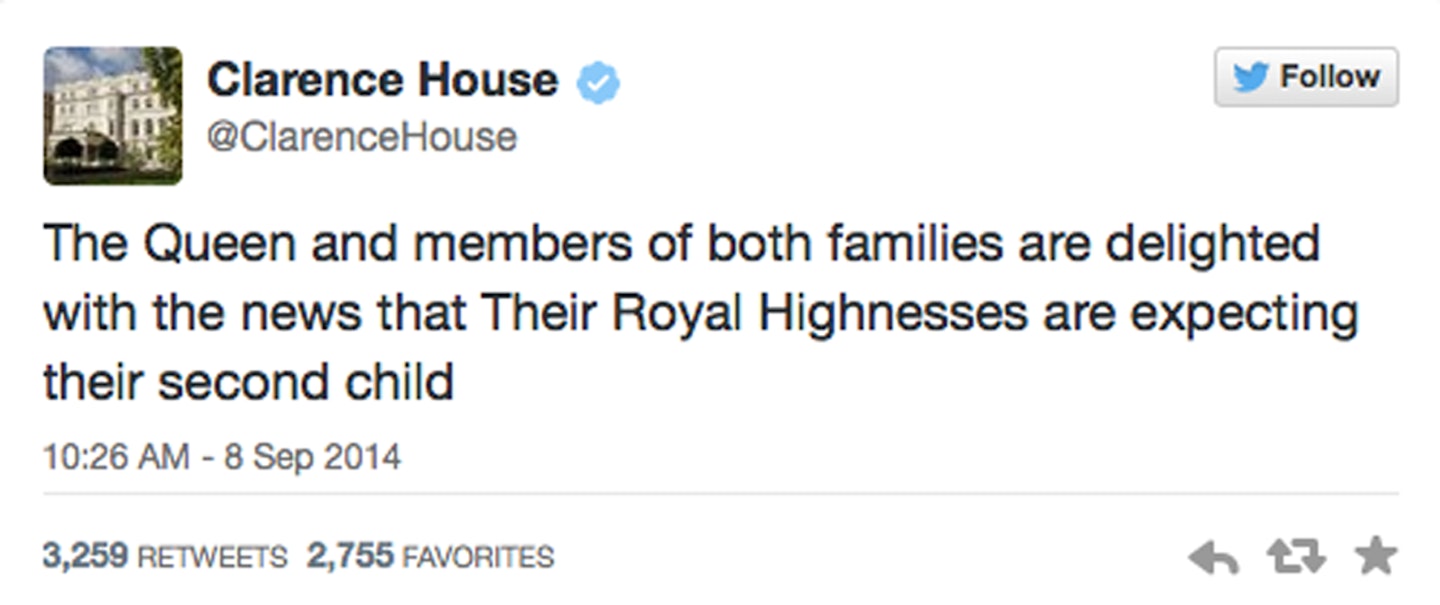 Clarence House tweet