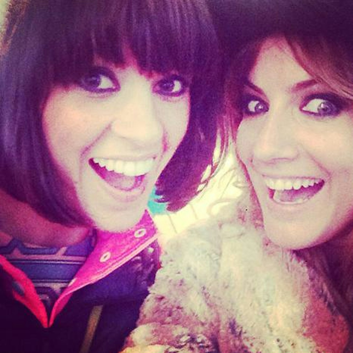 Caroline Flack pictured with friend Dawn O'Porter - who wrote the book