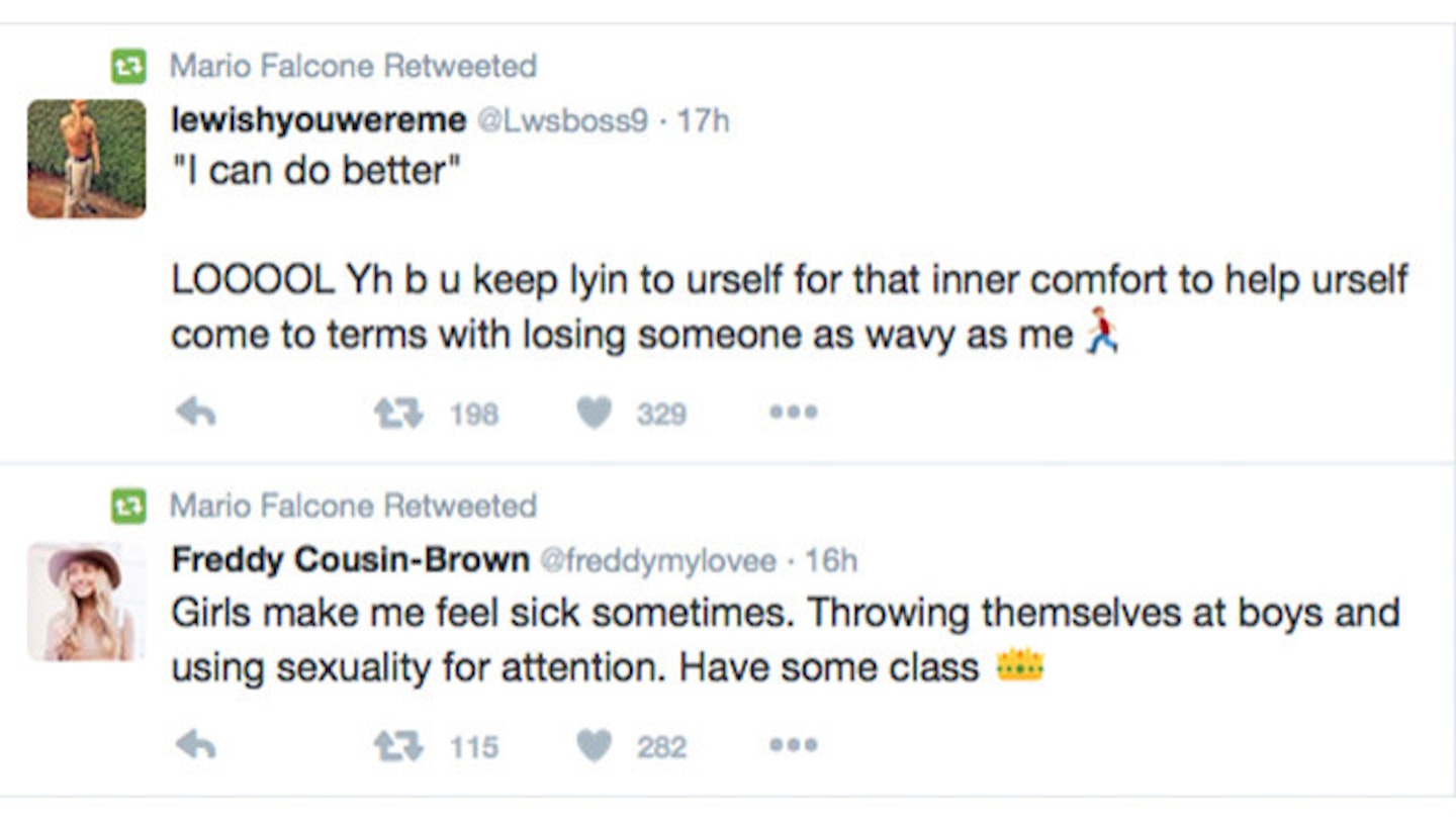 Mario retweeted some scathing posts