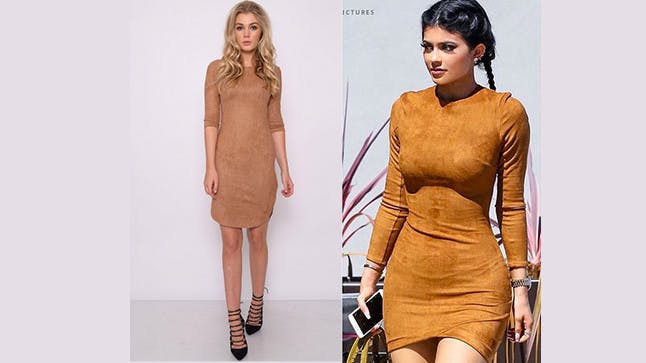 Kylie jenner cheap suede dress
