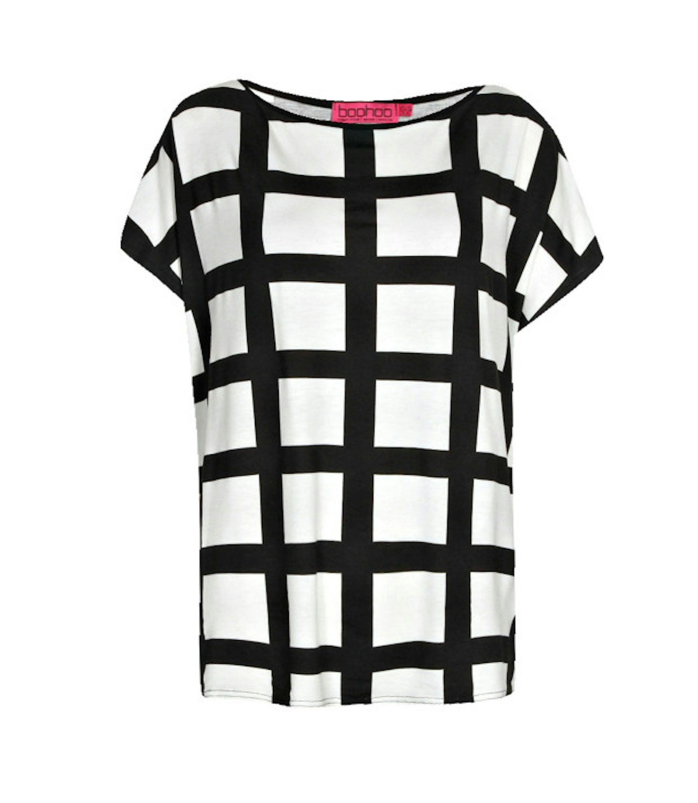 Grid print oversized t-shirt