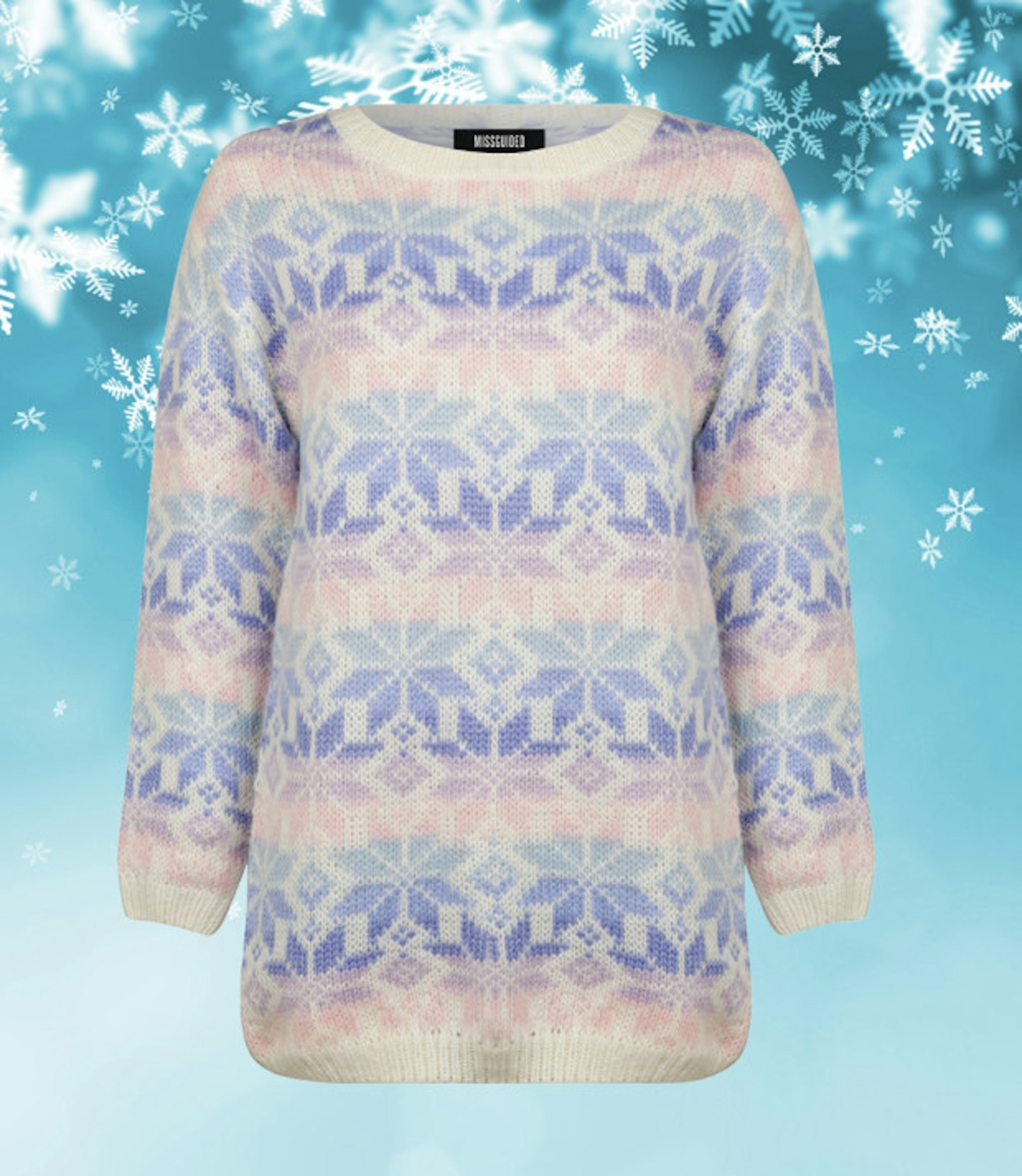 christmas-jumpers-missguided-pink-blue-lilac-fairisle