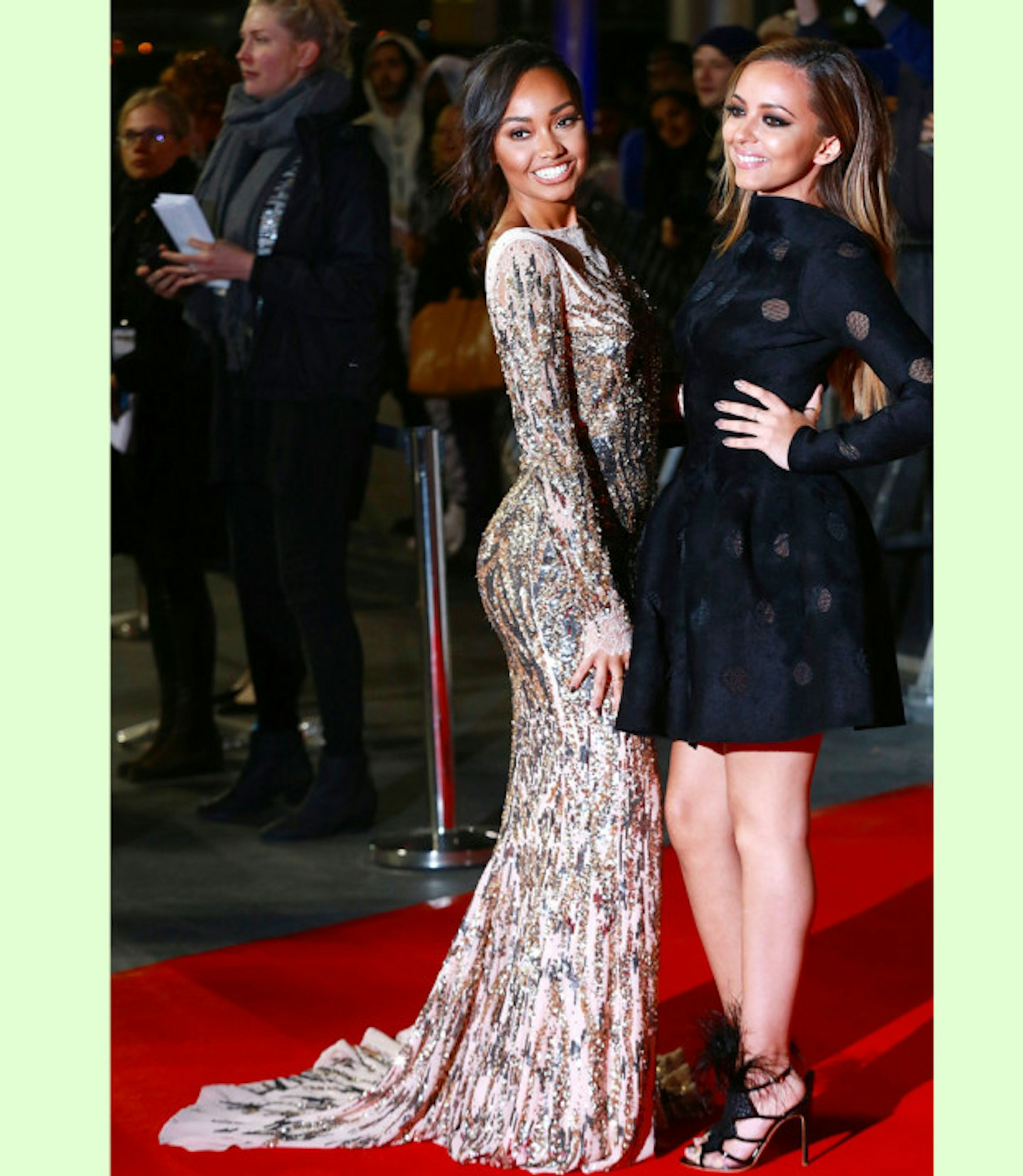 mobo-awards-little-mix-jade-thirlwall-leigh-anne-pinnock-sparkly-dress-black-spotty-dress