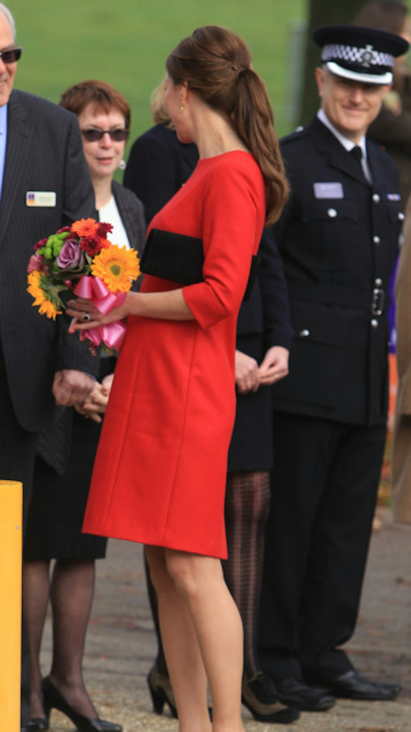 Kate showed off the smallest hint of a baby bump