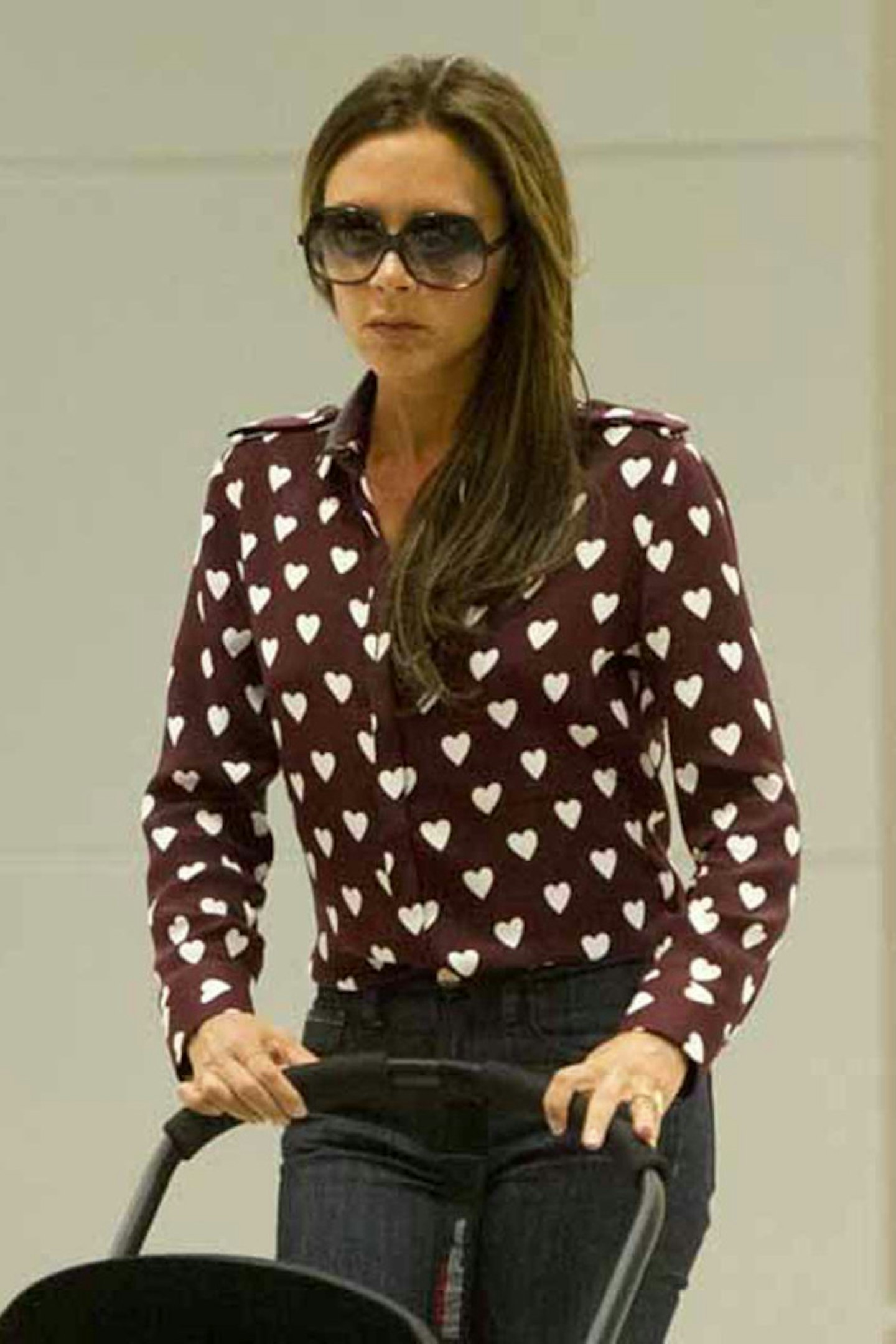 Victoria Beckham style burberry heart shirt new york fashion week