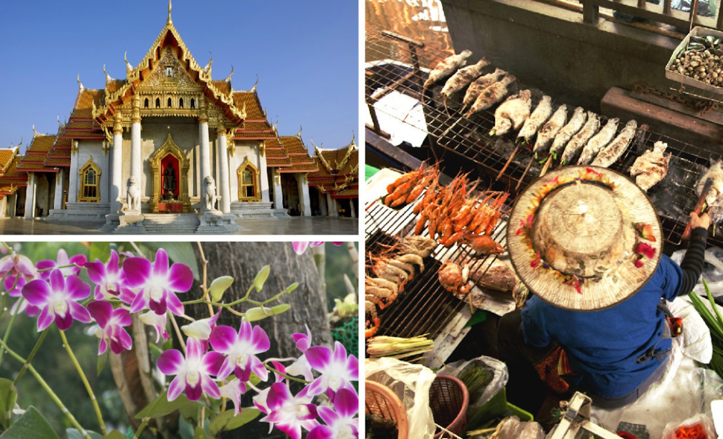 From the bright orchids, to the Wat Benchamabophit Temple, to the Tangling Chan 'Floating market', Bangkok is definitely worth a trip [Rex Features]