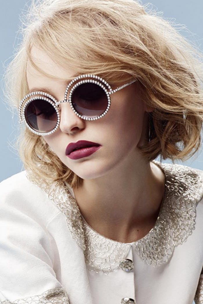 Chanel Oval Sunglasses Acetate  Metal Black  Gold worn by Jocelyn LilyRose  Depp as seen in The Idol S01E01  Spotern