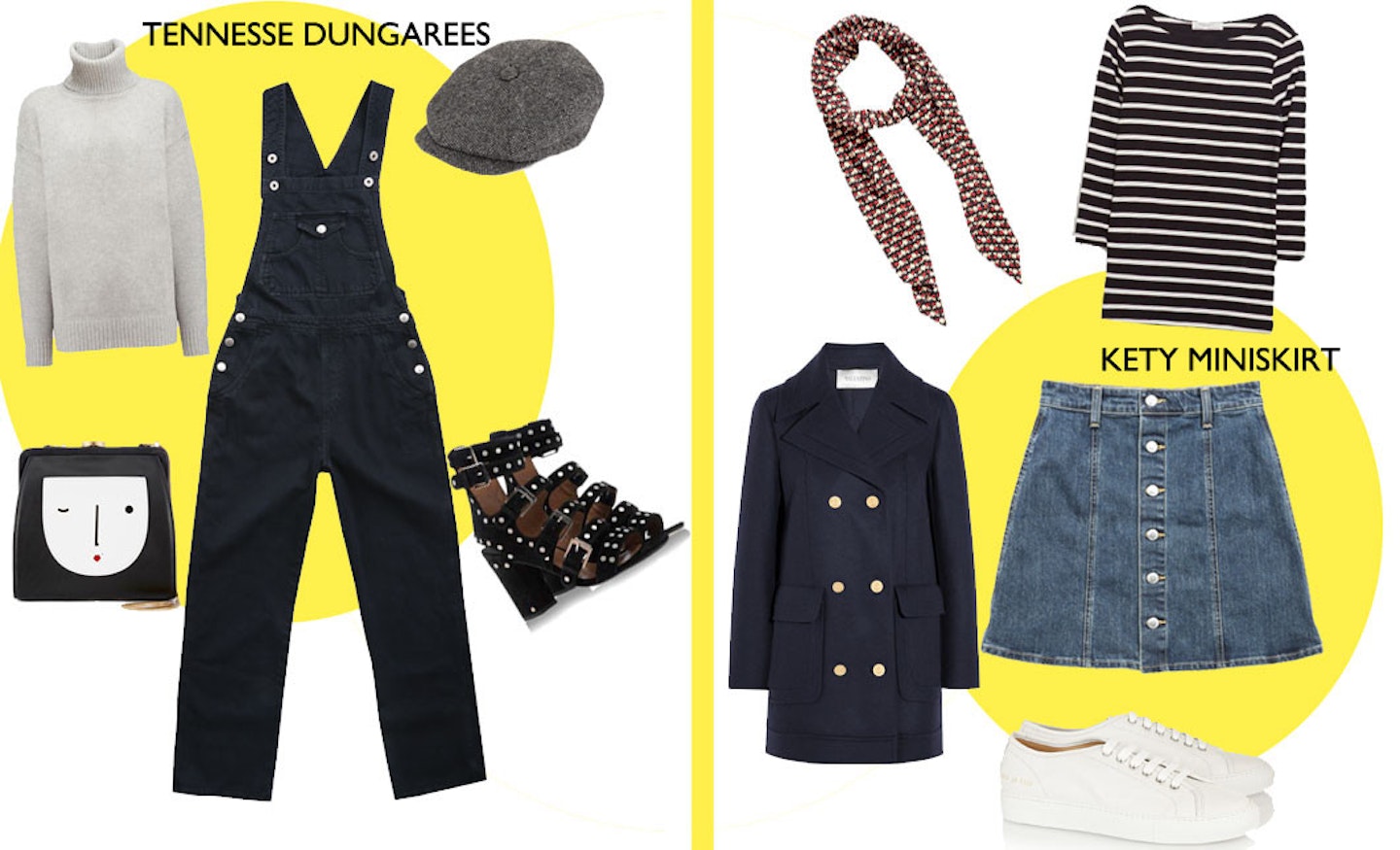 Tennesse dungarees and Kety miniskirt