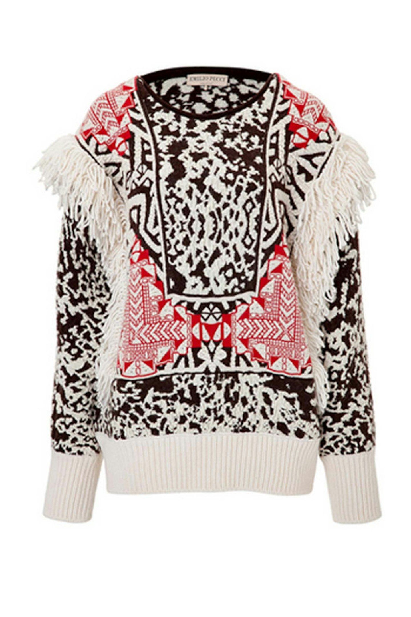 27. Intarsia knit pullover with fringe, £1140, Emilio Pucci at Stylebop.com