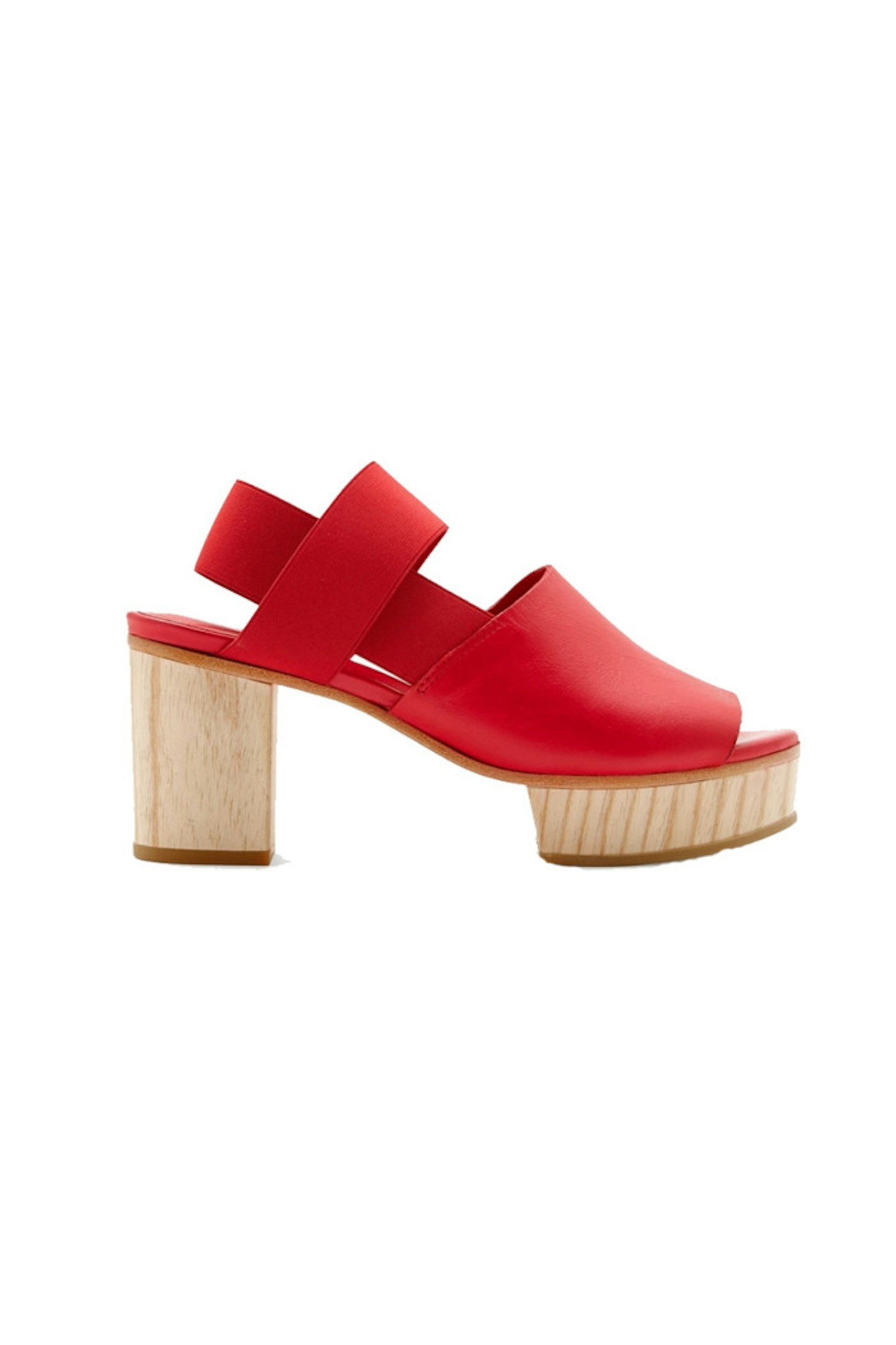 A bright sandal will give any outfit an instant lift. Wear this pair with voluminous culottes, the thick sole are perfect for added height.
