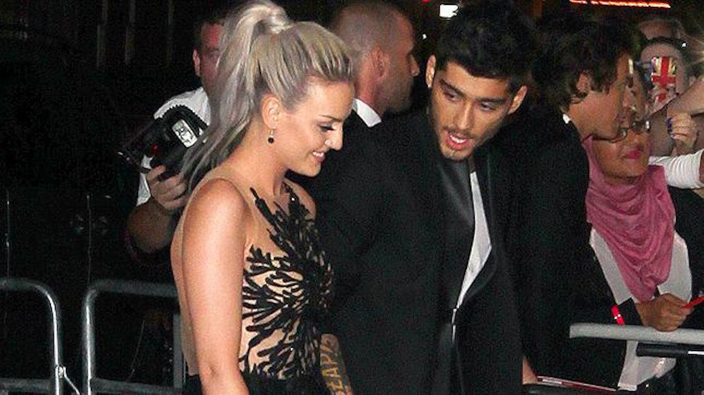 Newly engaged couple Zayn and Perrie at yesterday's premiere