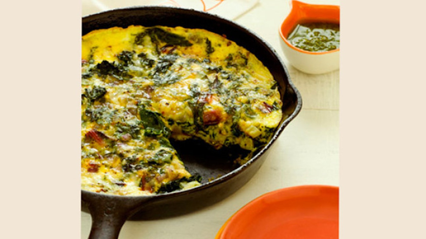 Frittata with ricotta and mixed greens