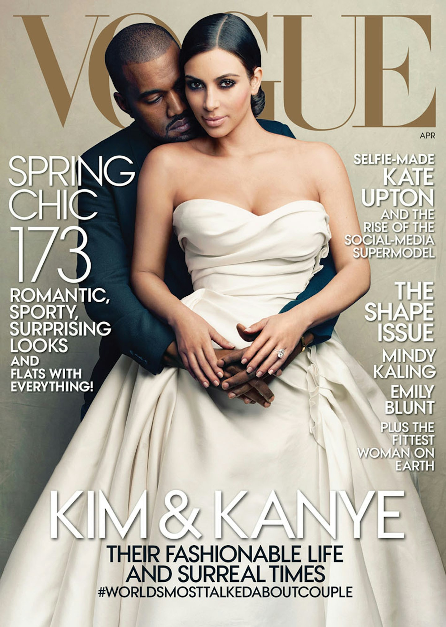 Kimye on the cover of Vogue US April last year.