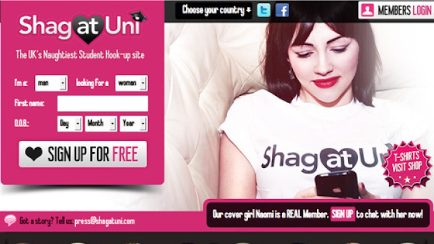 The website encourages casual sex amongst students