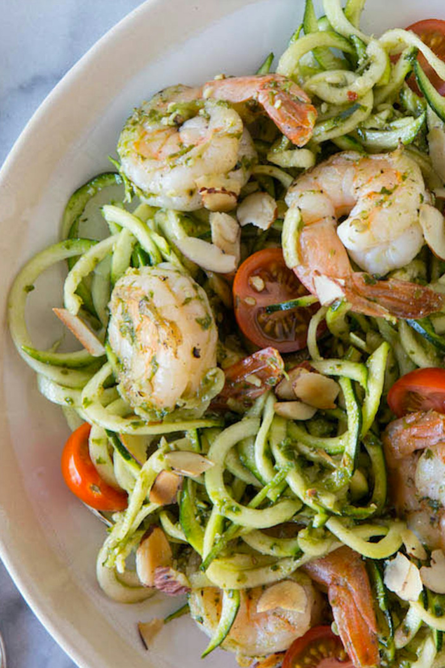 1. Zucchini Noodles And Grilled Shrimp