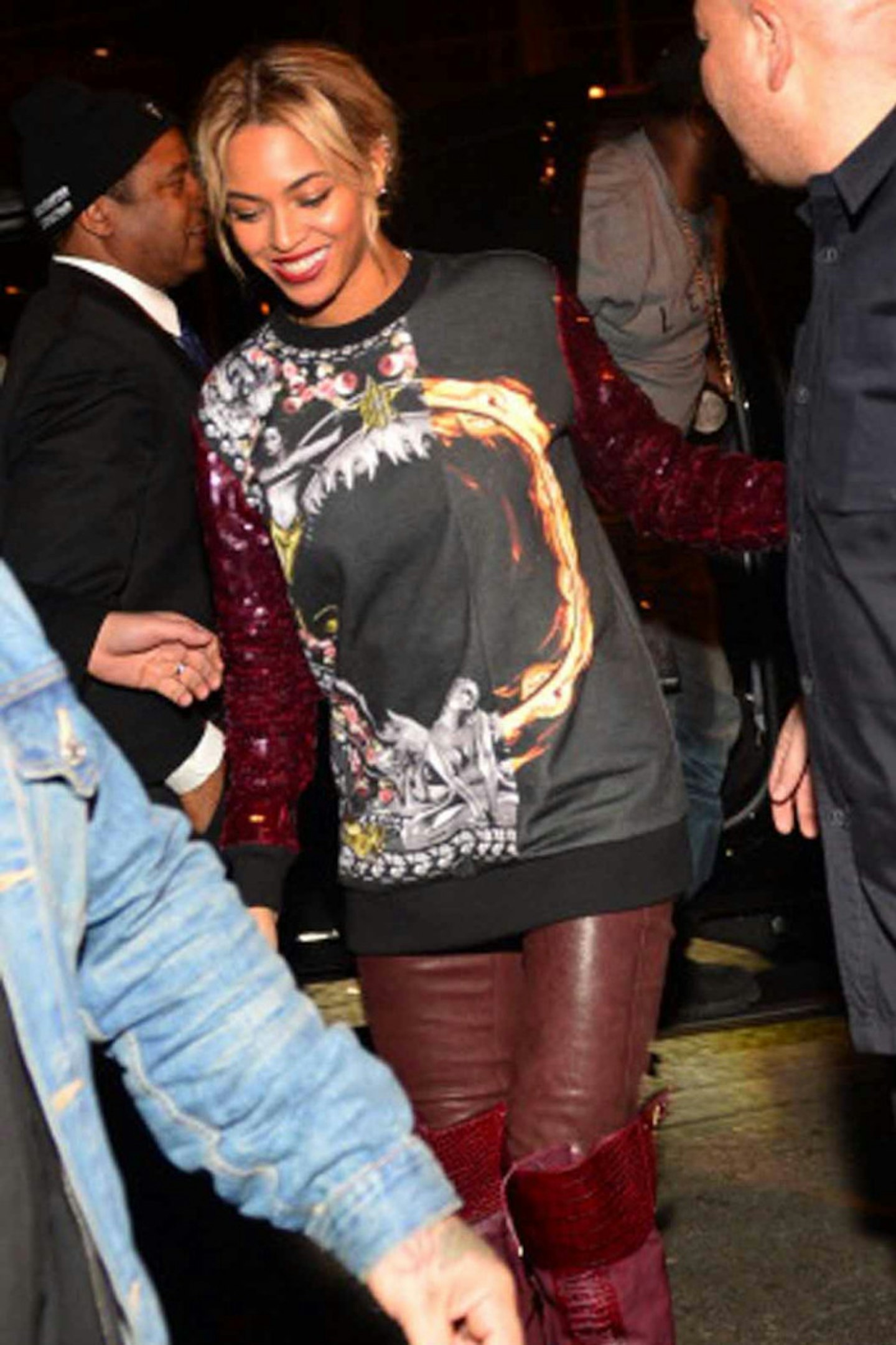 Beyonce style givenchy jumper red boots