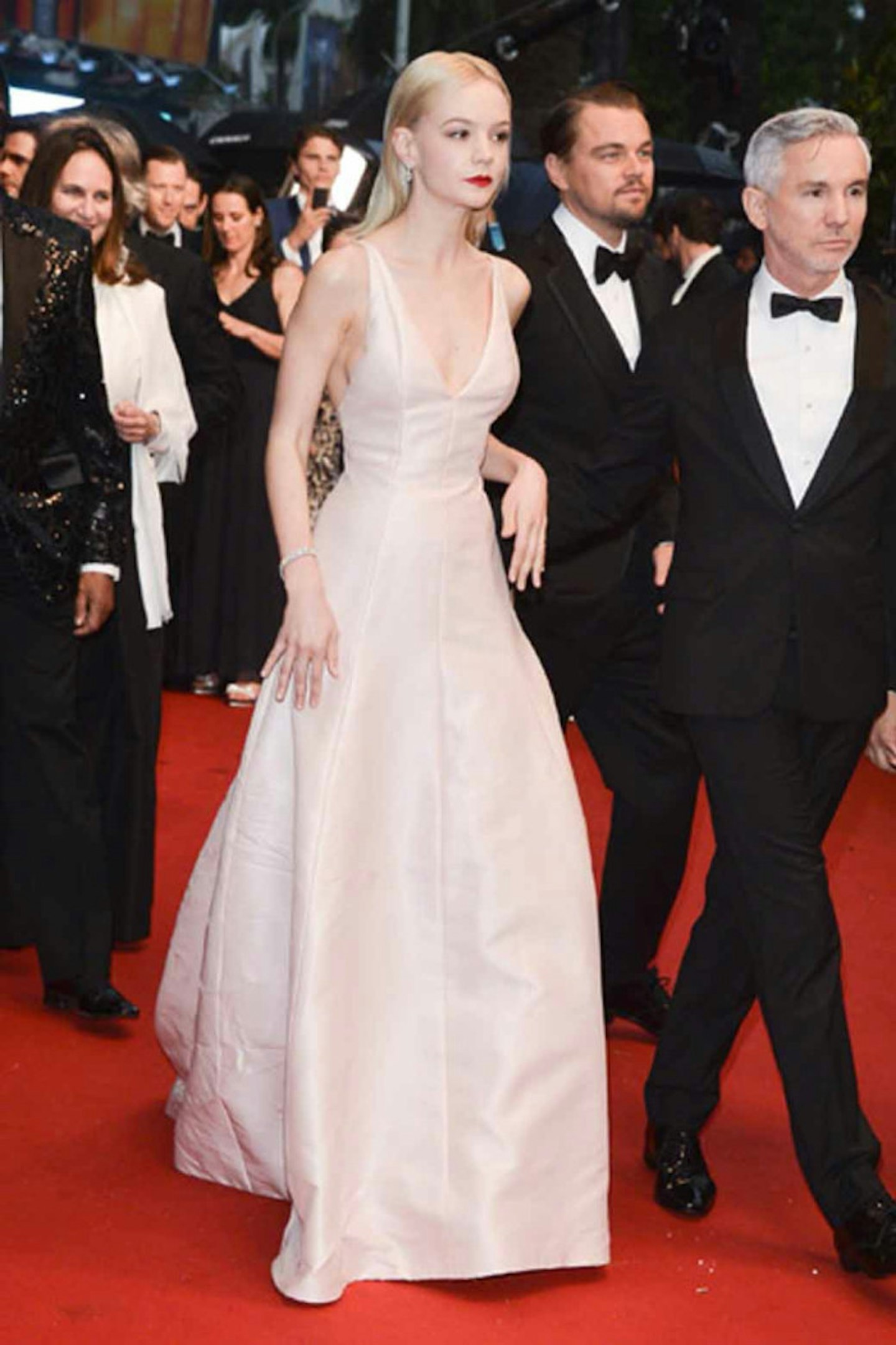 Carey Mulligan style dior couture pink dress