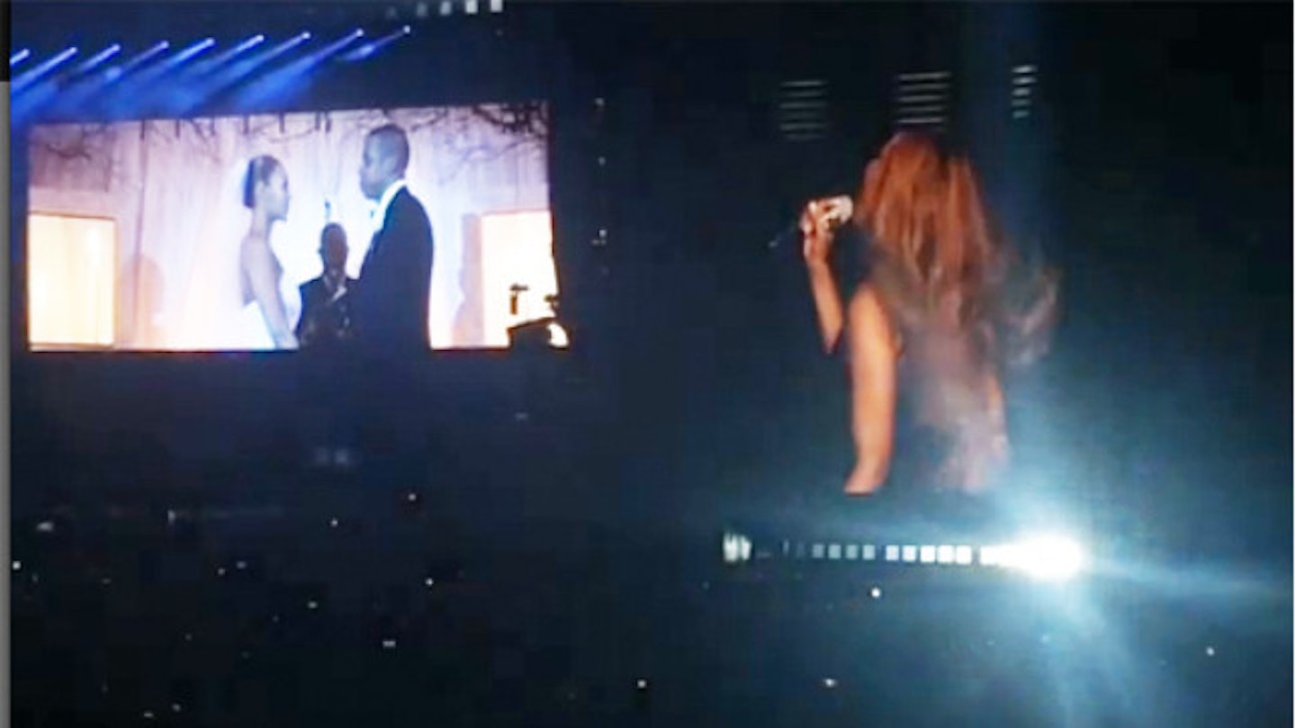 Beyonce unveiled the video to excited fans during her performance