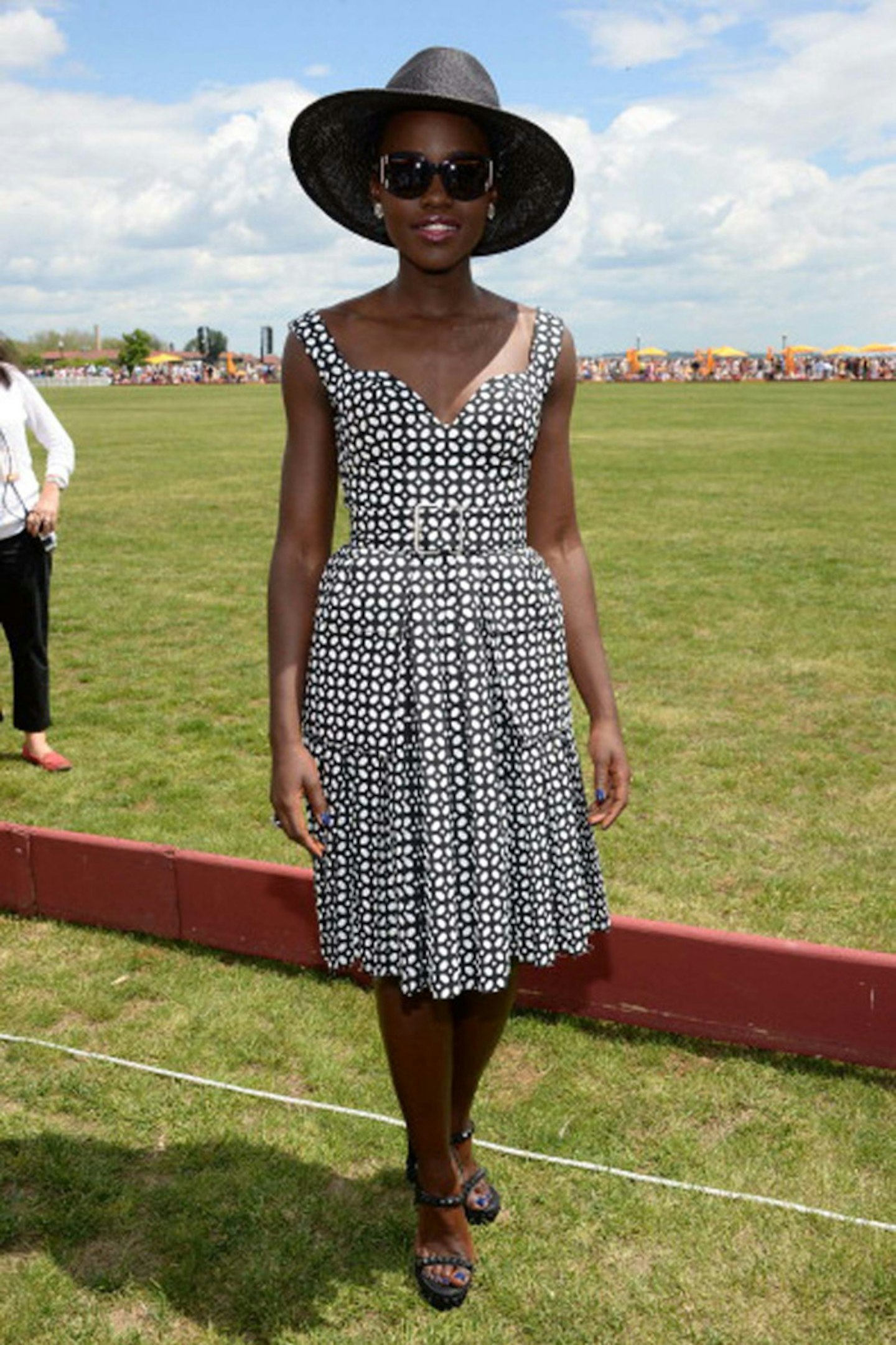 Lupita Nyong'o in Alexander McQueen at the Veuve Clicquot Polo Classic