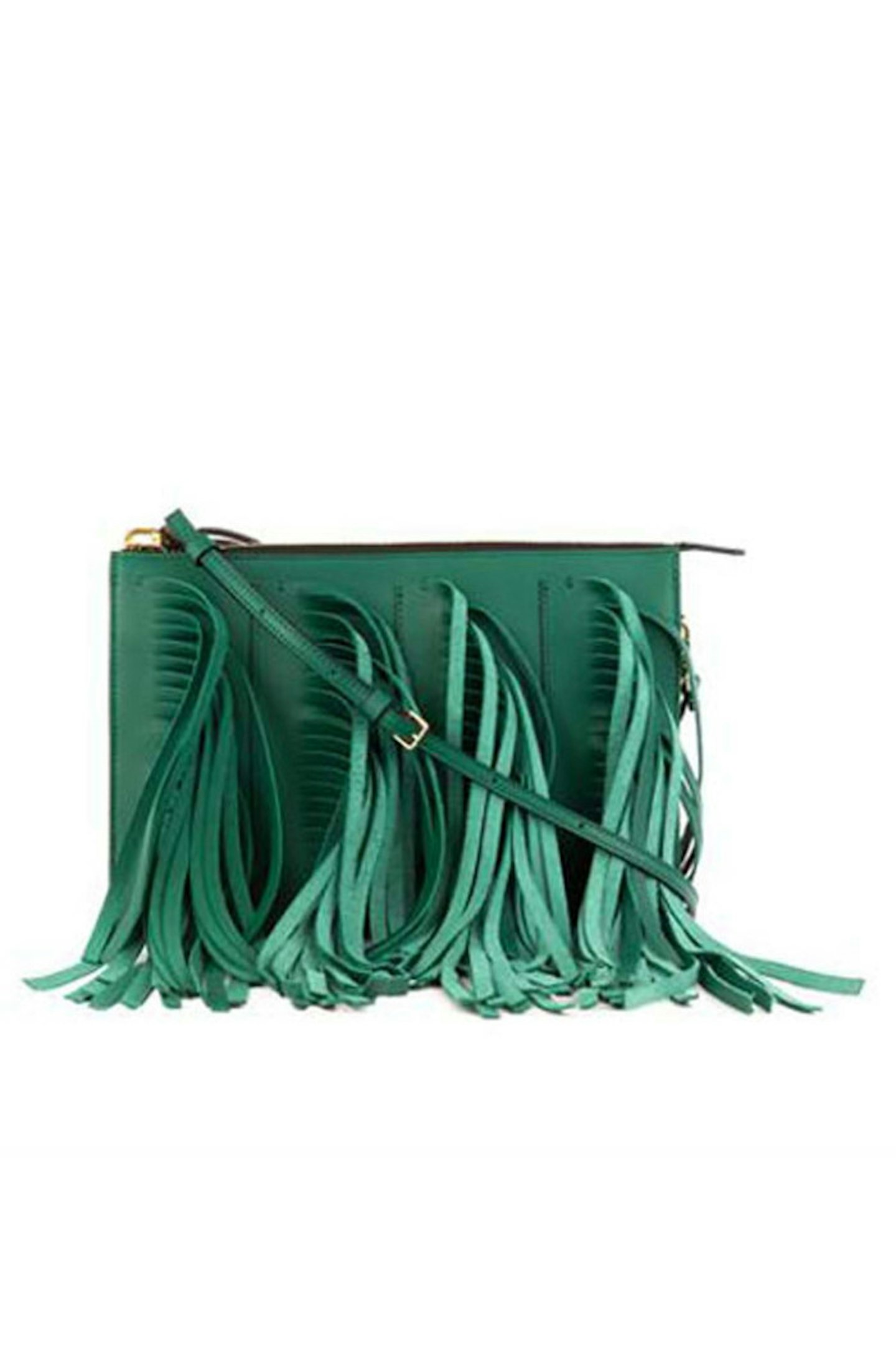 Green fringed Leather Bag, £670, Marni at Matchesfashion