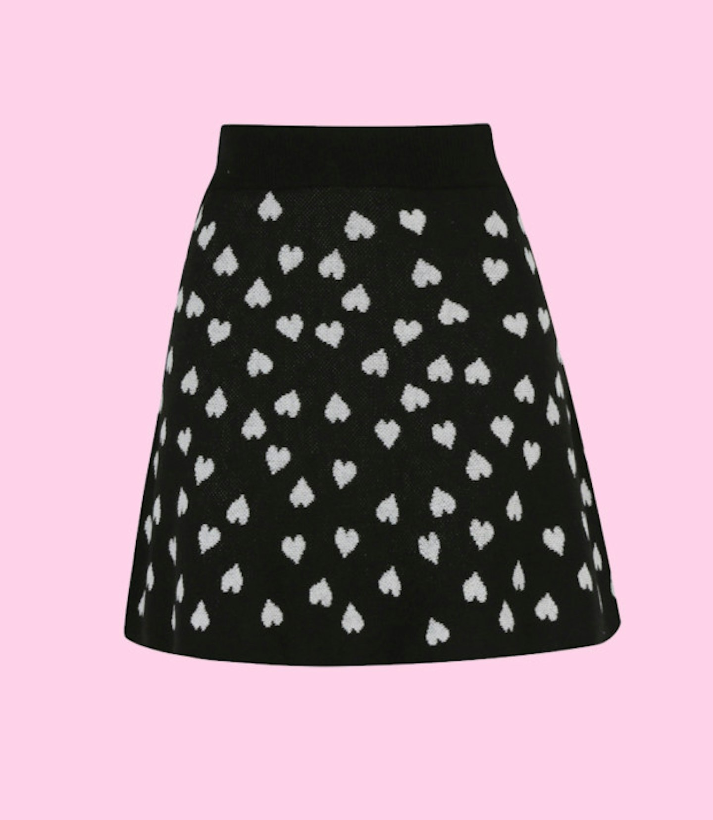 Heart print mini skirt