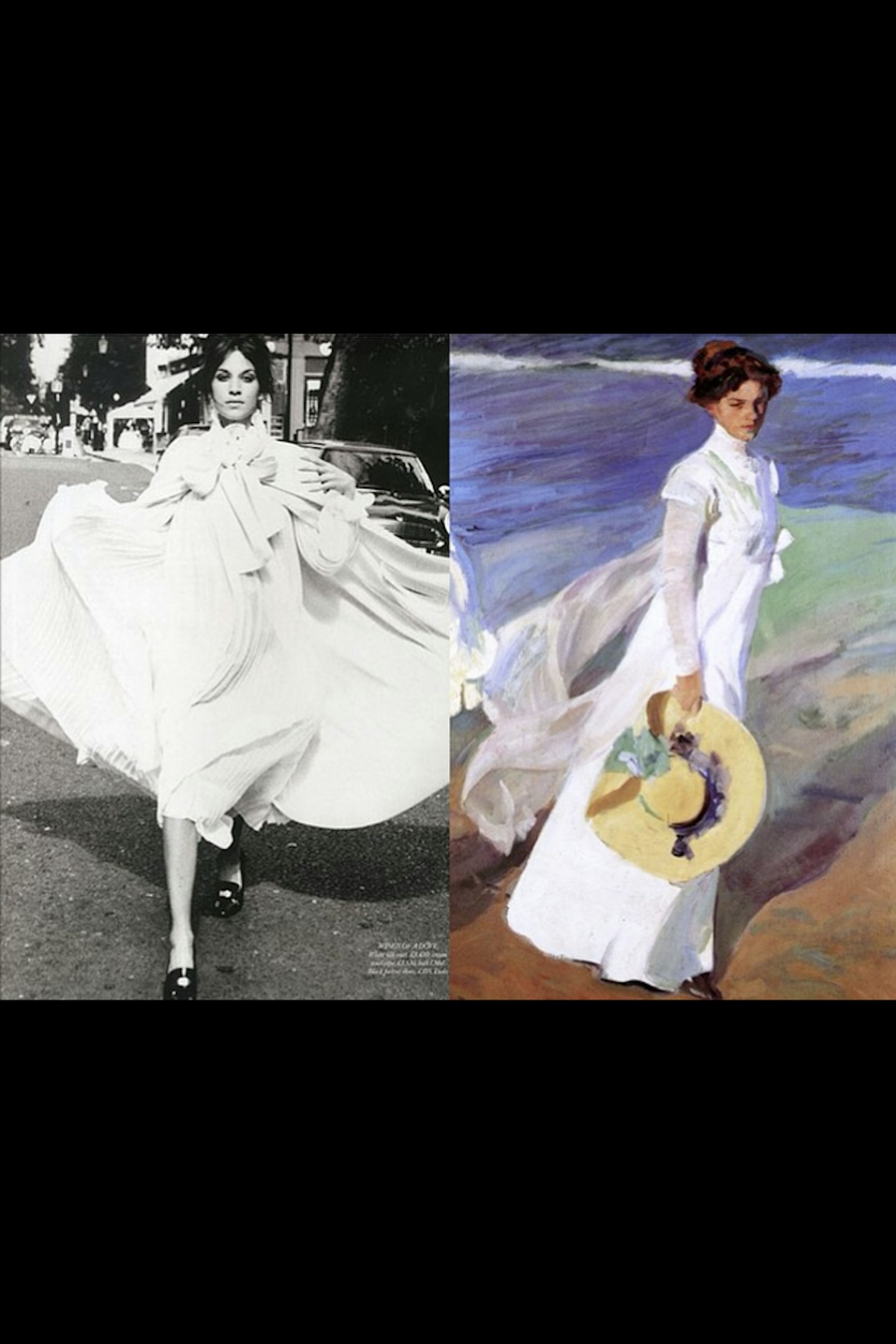 Art-lexa Chung: "Paseo a Orillas del Mar" (detail) by Joaquu00edn Sorolla (1932) / Alexa by #EllenVonUnwerth for UK Harper's Bazaar.