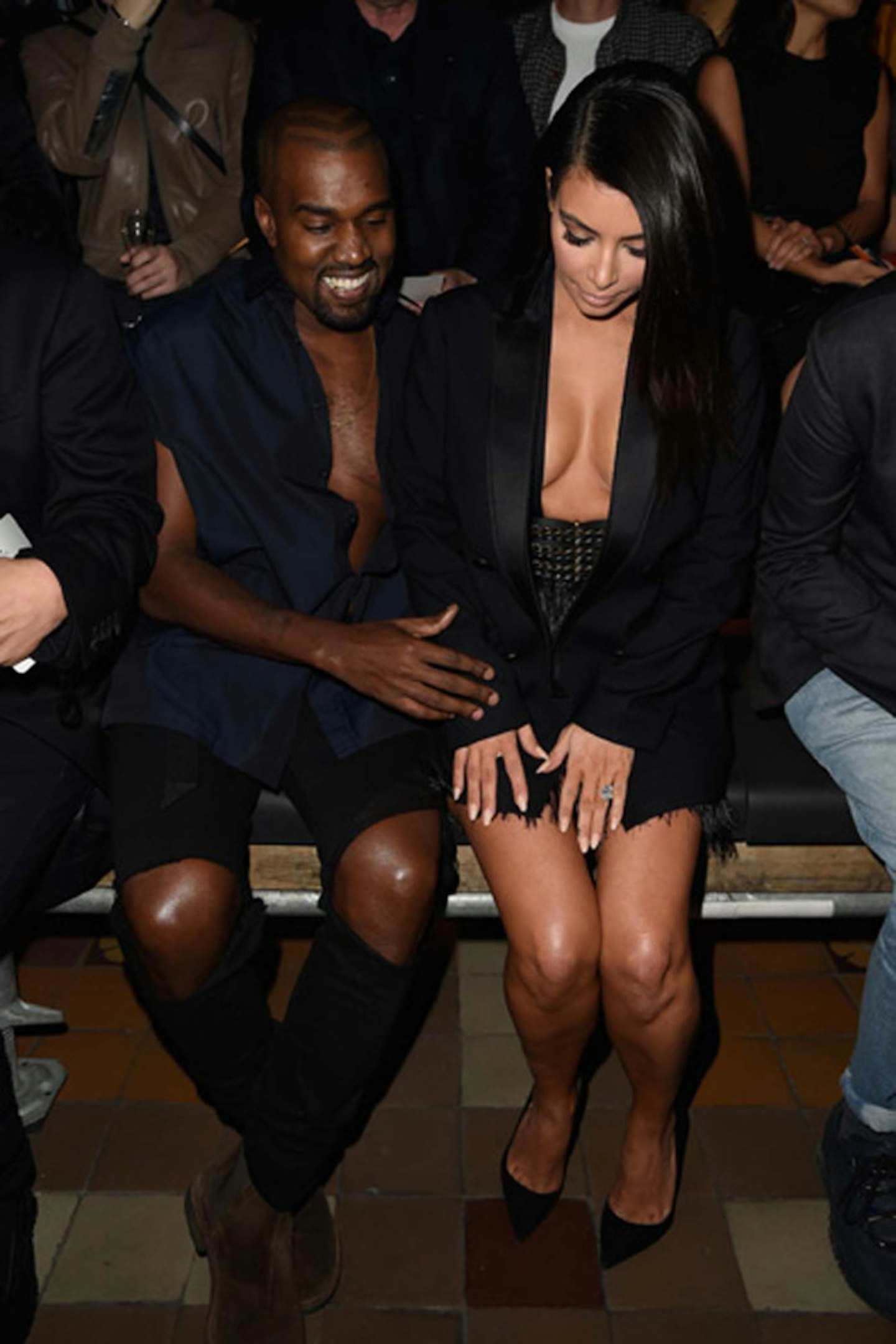 Kim Kardashian and Kanye West at Lanvin