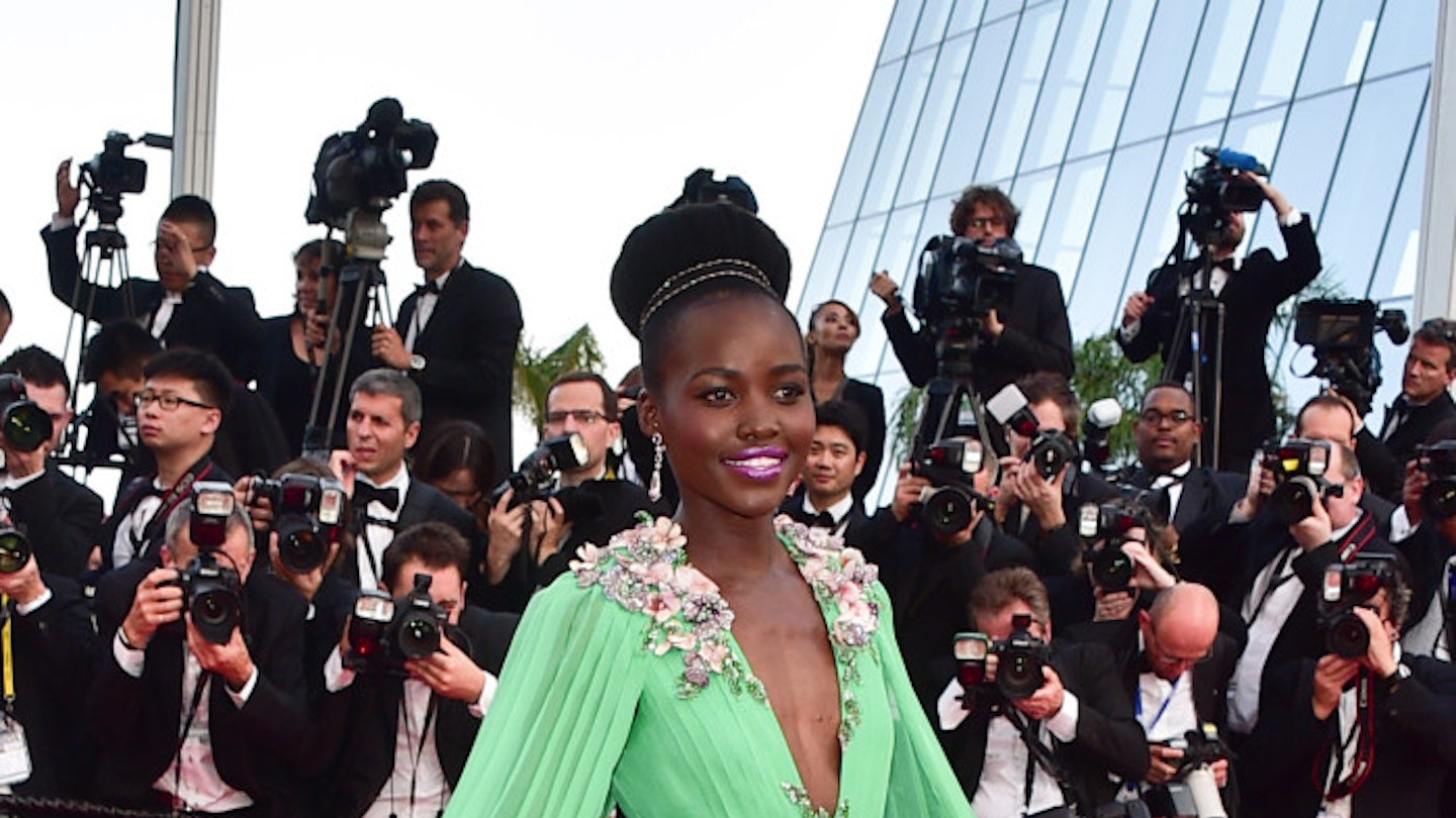 Lupita Nyong'o on the Cannes red carpet (WireImage)