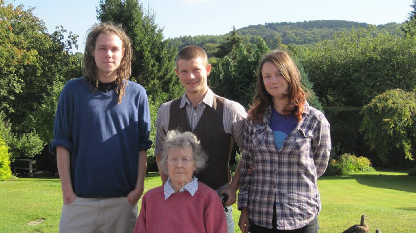 Byron (left) and Ellie (far right) with family.