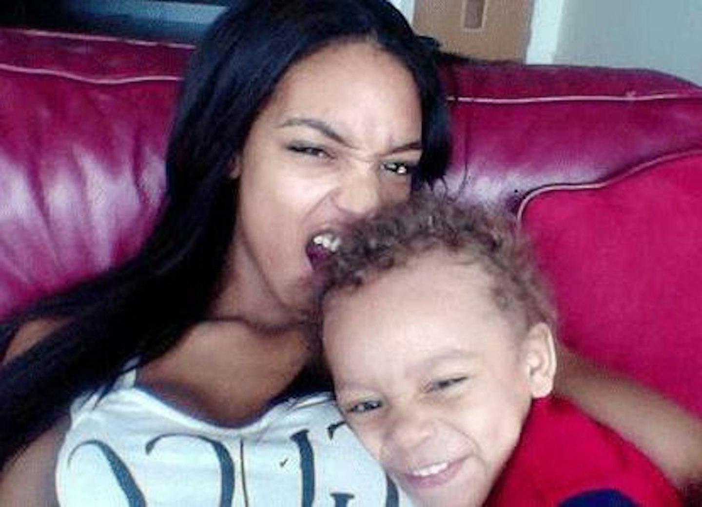 Jourdan with her son