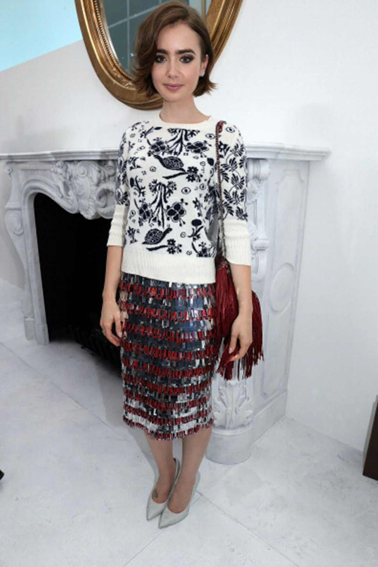 Lily Collins at the Chanel show