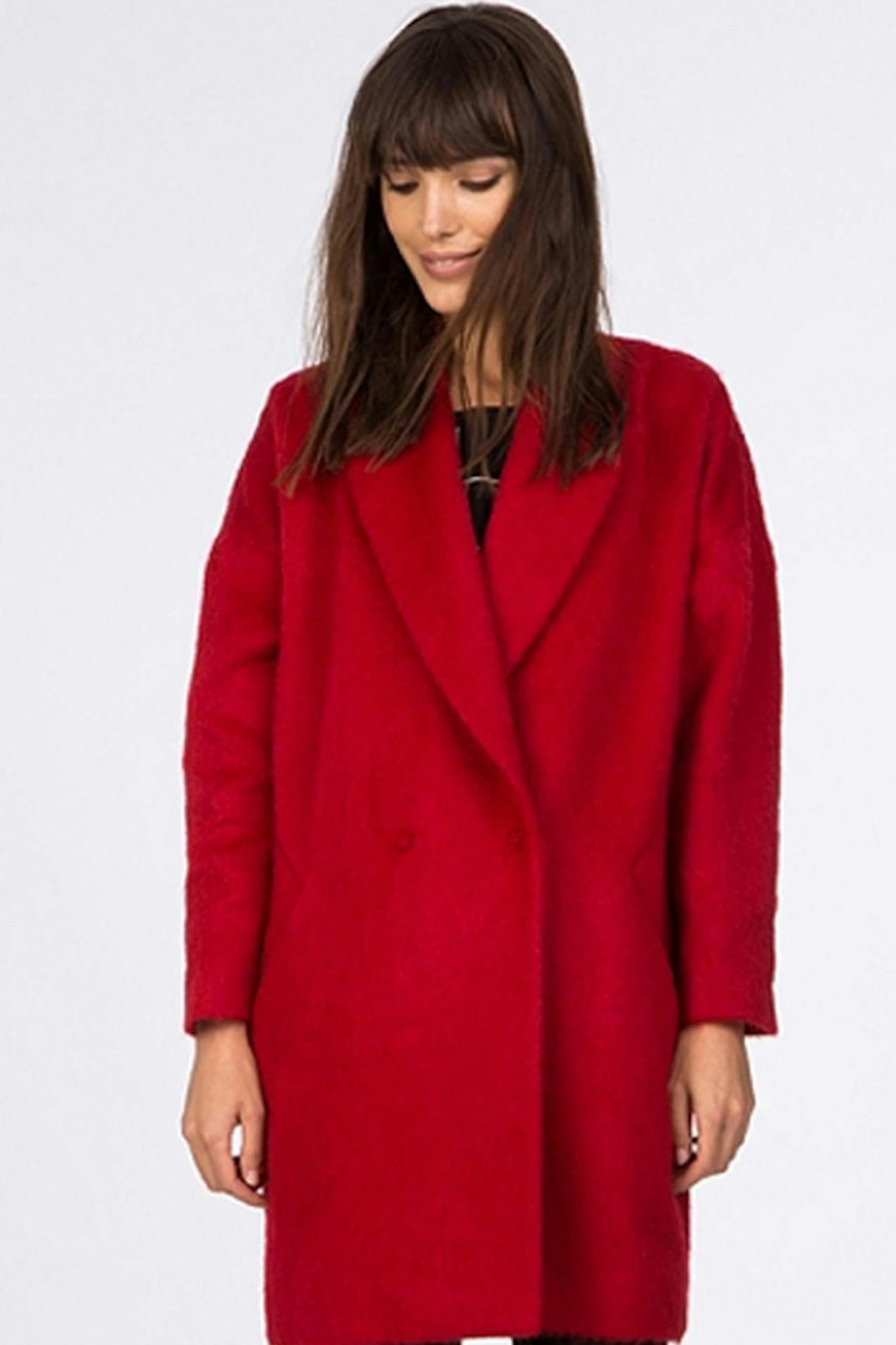 25. Red wool coat, £285, Comptoir Des Cotonniers