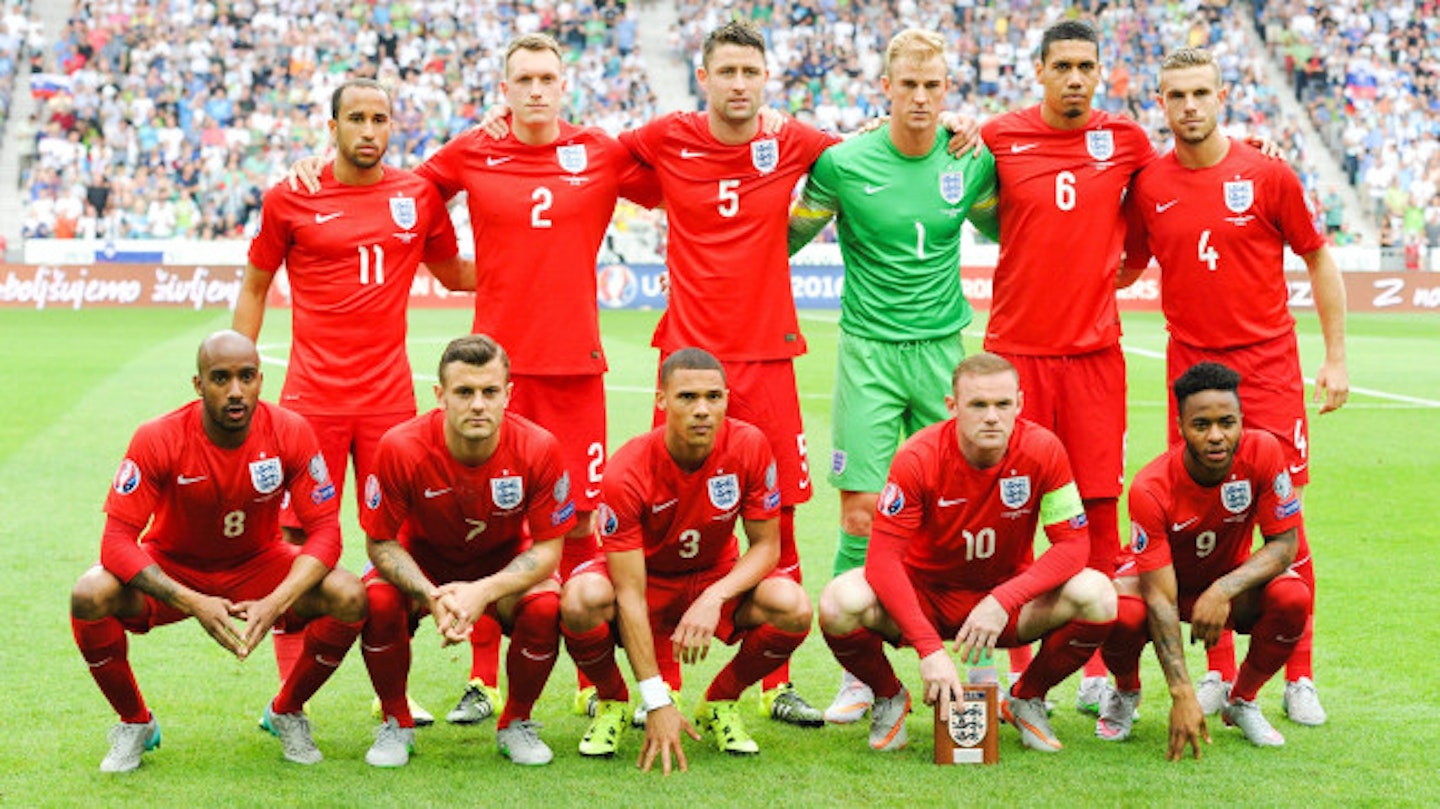 Joe Hart with the England football team