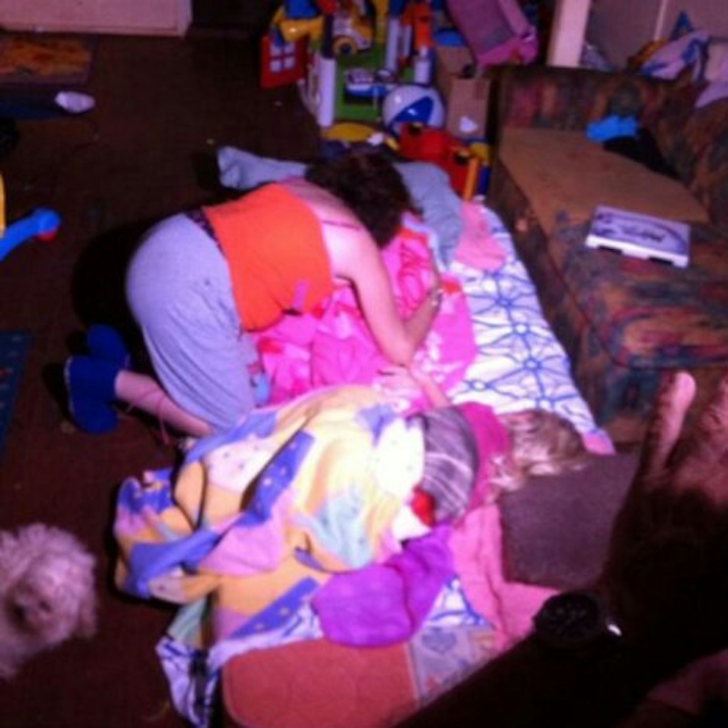 This picture shows the moment Chloe's grandmother told her step-sisters they'd found her