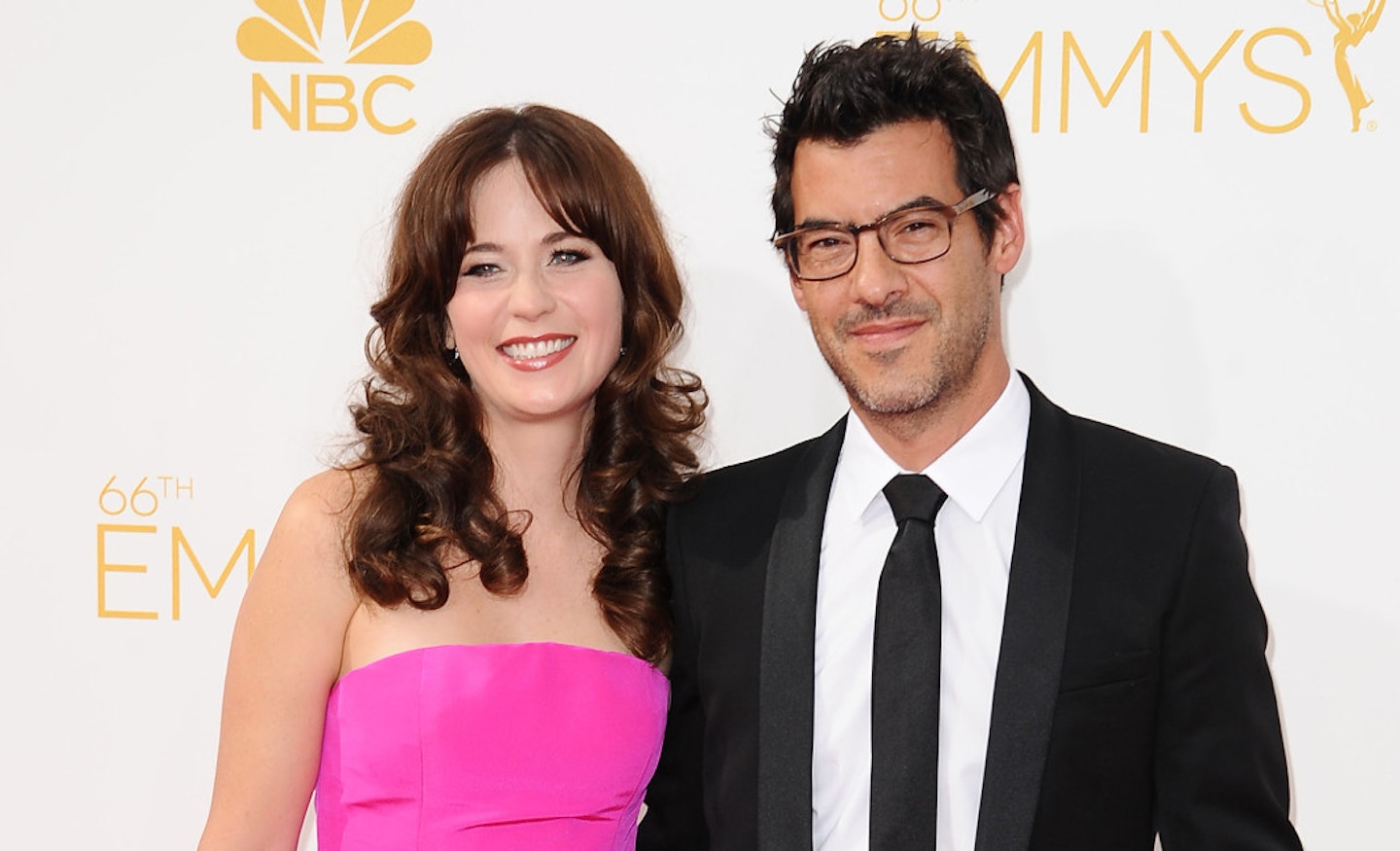 Zooey Deschanel and Jacob Pechenik at the Emmys [Getty]