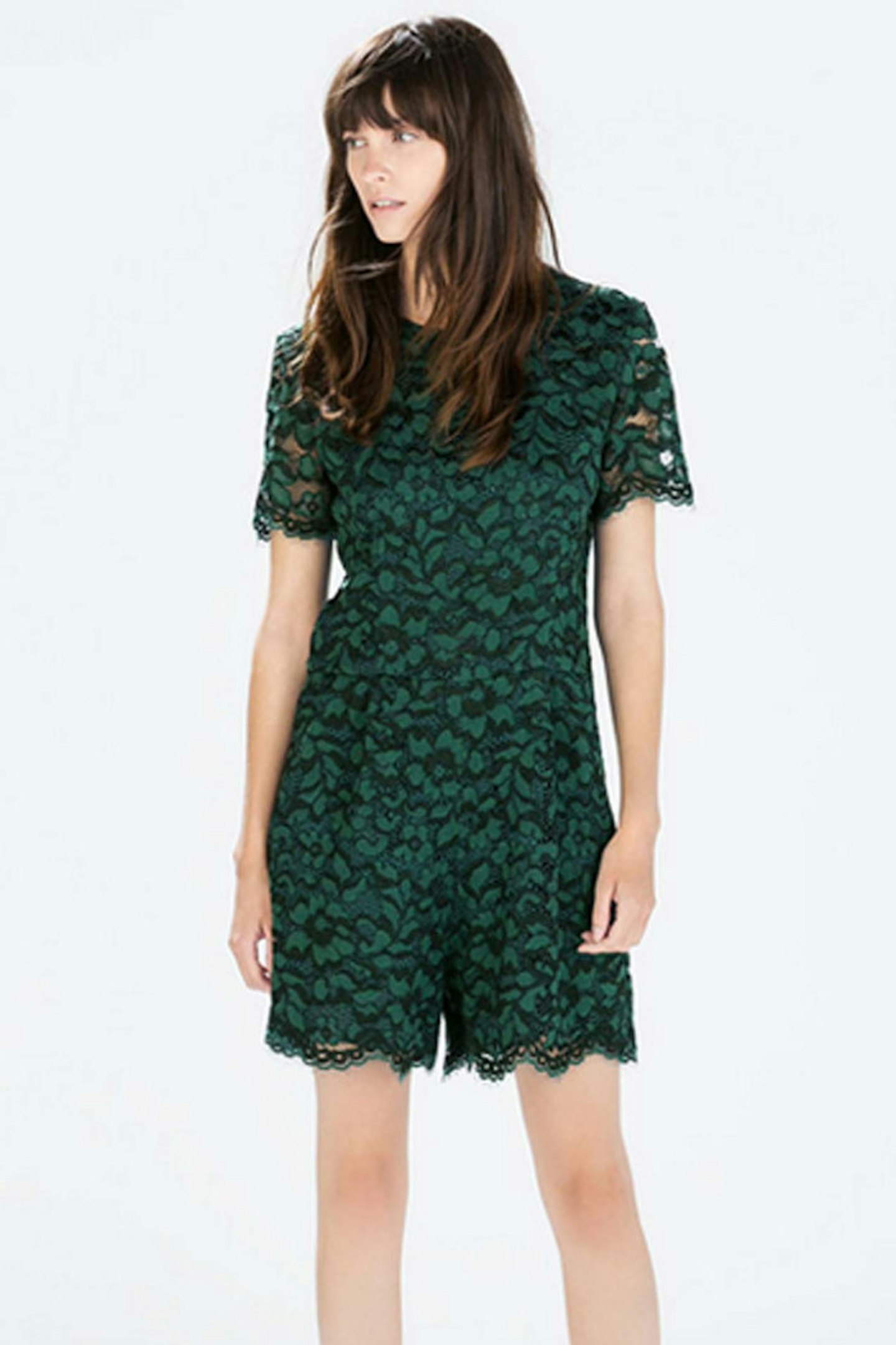 21. Green lace playsuit, £69.99, Zara