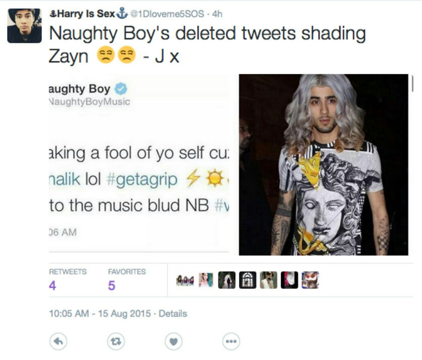 Naughty Boy Slams Zayn Malik: Says He's A 'Fool' & Posts Pic Of Singer In  Wig – Hollywood Life