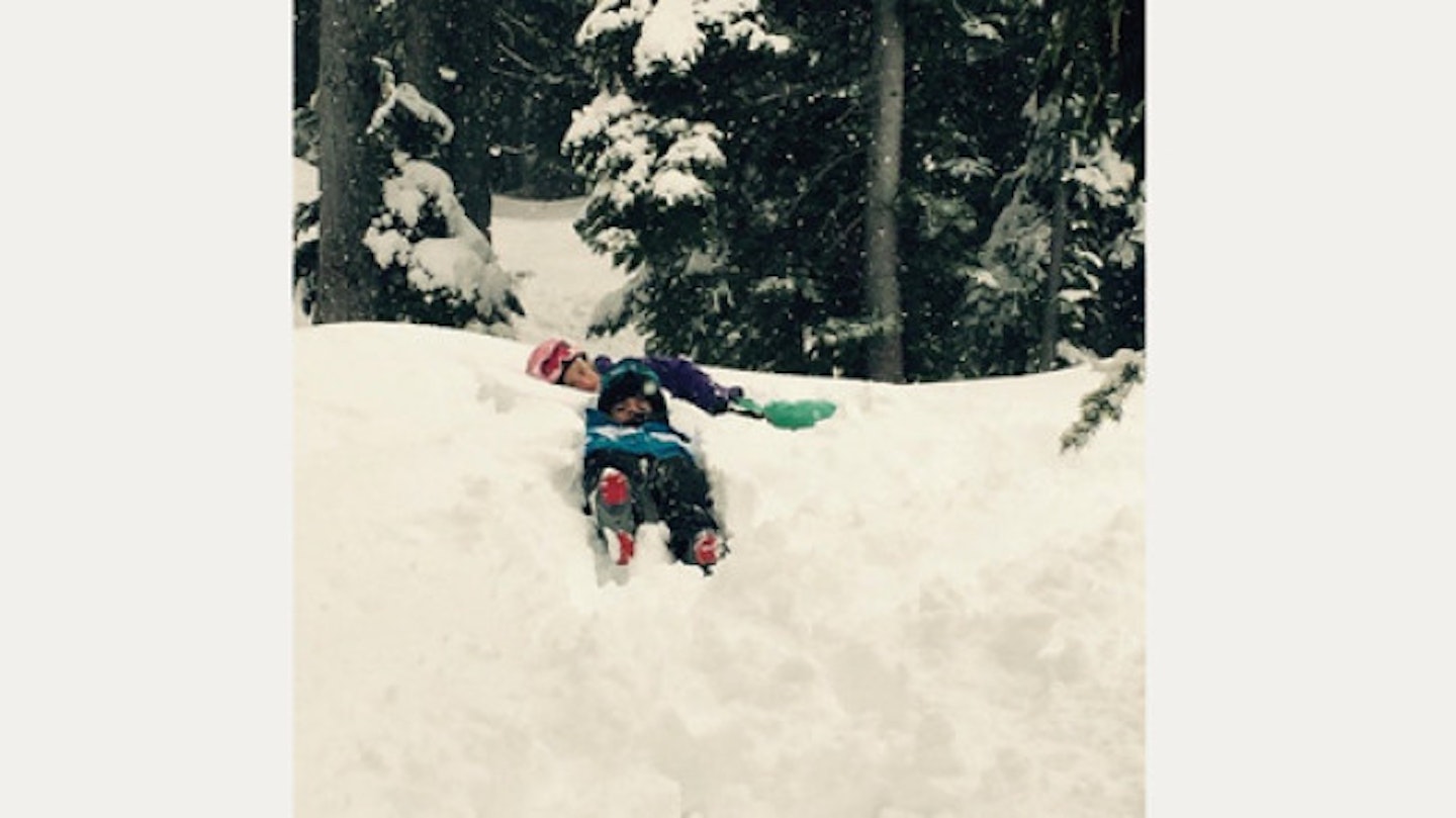 Junior and Princess enjoying the snow!