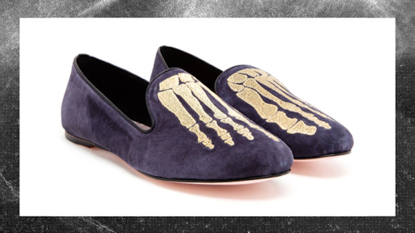 Mara & Mine embroidered suede dress slippers, £295