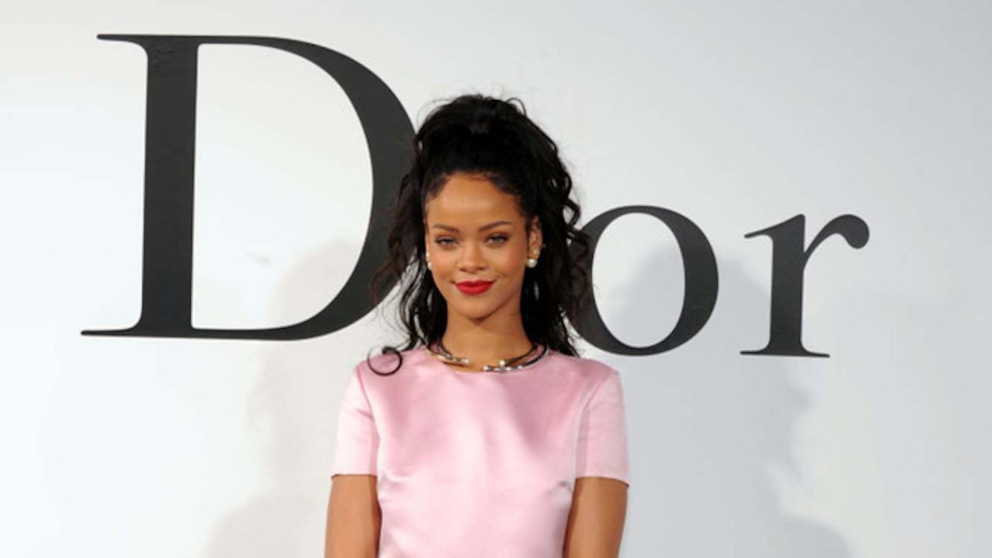 rihanna pink dress dior Rihanna Wears Dior by John Galliano Pink Slip Dress Out With A$AP Rocky In NY