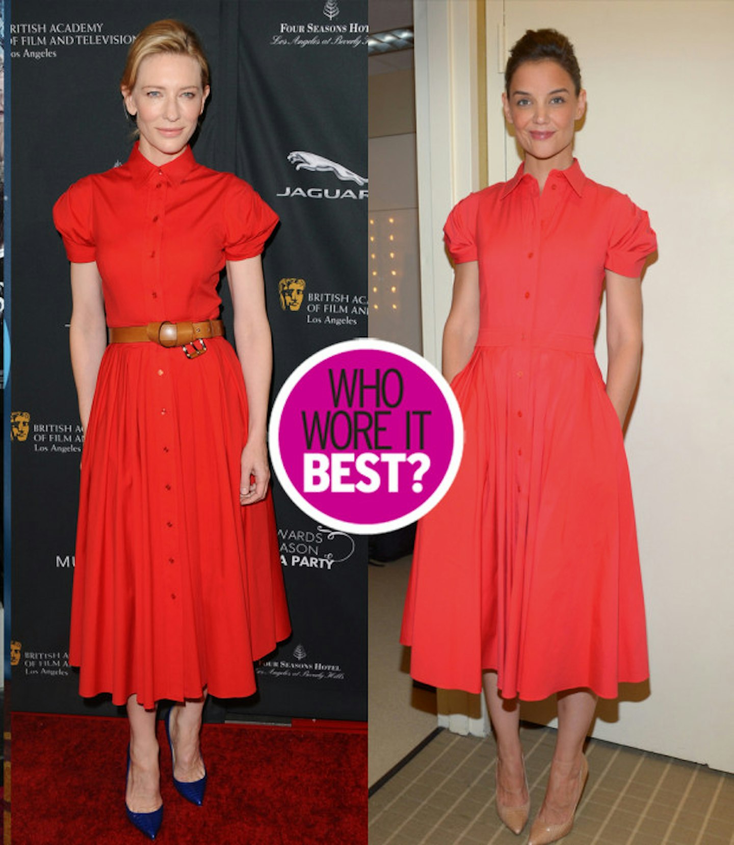 who-wore-it-best-katie-holmes-cate-blanchett-red-button-dress