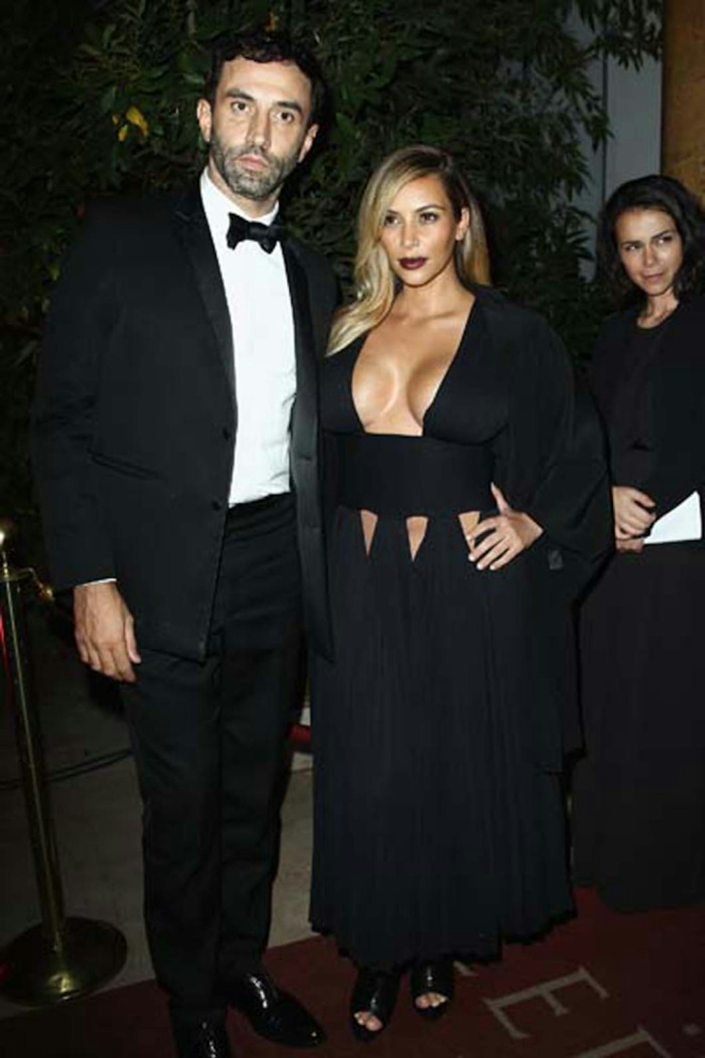 Kim Kardashian style paris fashion week black cut out dress