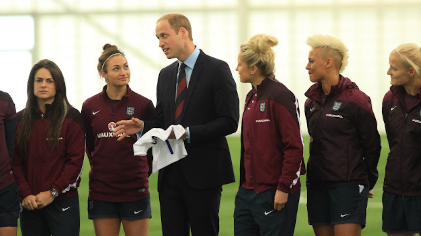 Part of the England football team meet Prince William